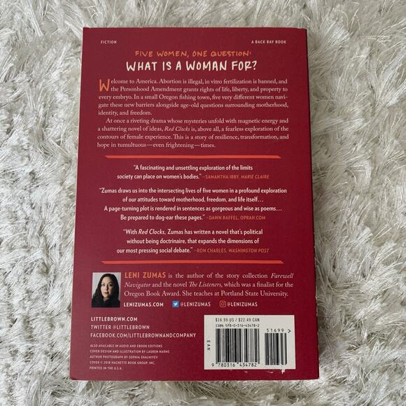 Red Clocks National Bestseller Leni Zumas New Paperback - Picture 2 of 3